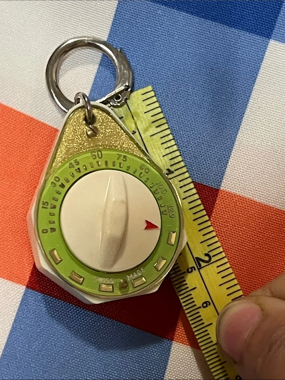 Green & Cream Keychain Timer Key & Card Holder – Unbranded